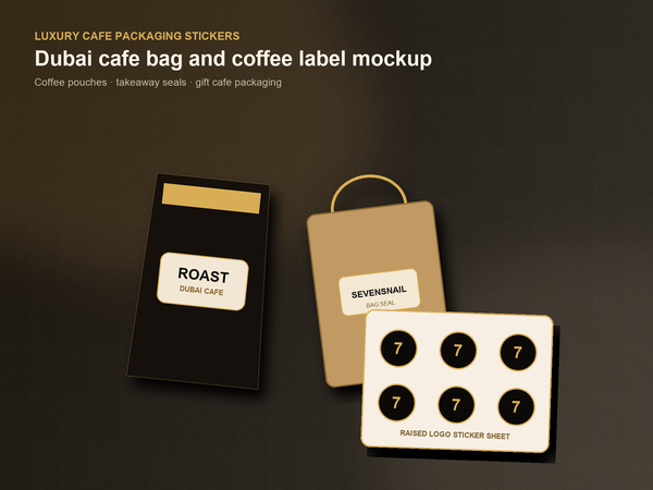 Luxury Cafe / Gift Bag Sealing Stickers for GCC Brands