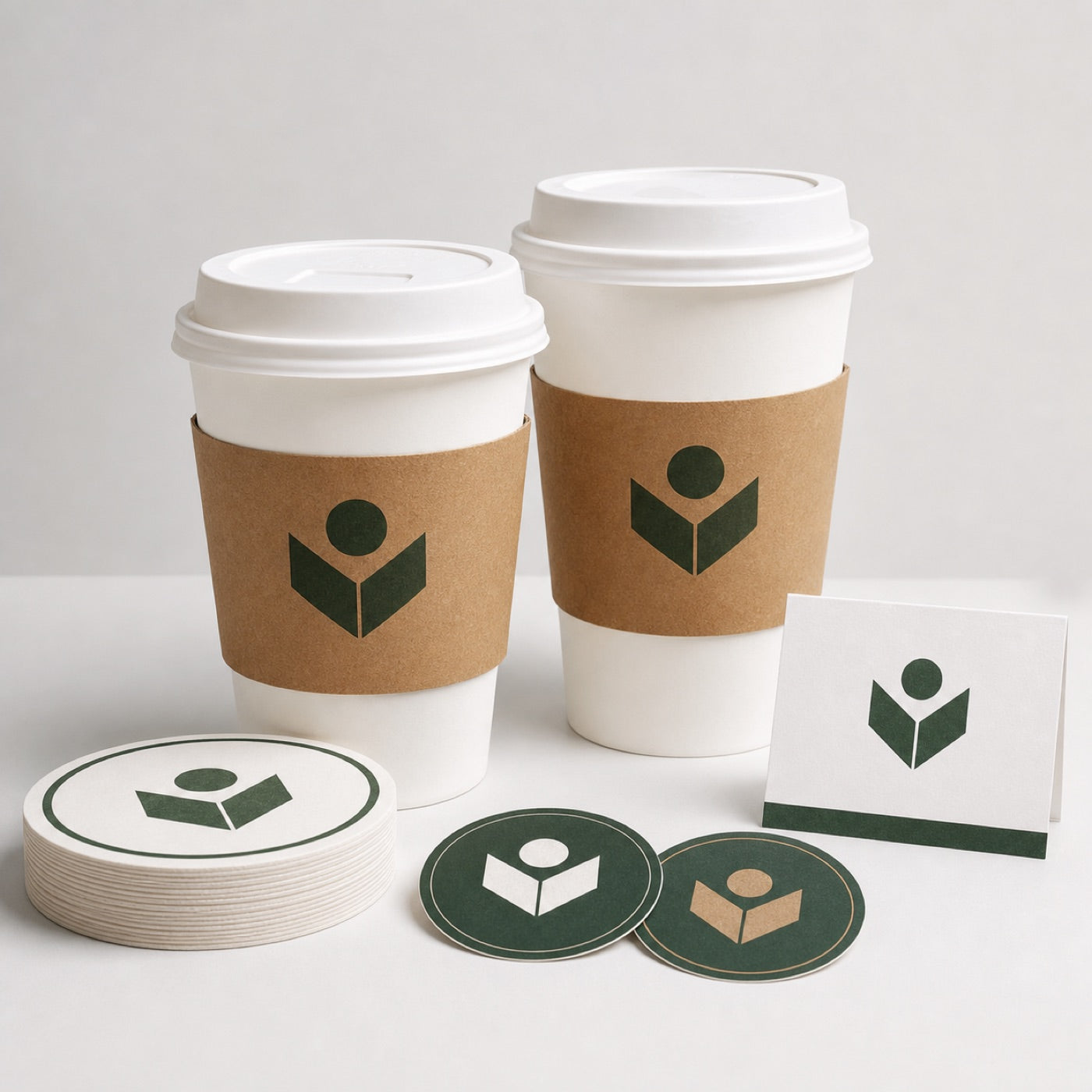 Cup sleeve and coaster kit